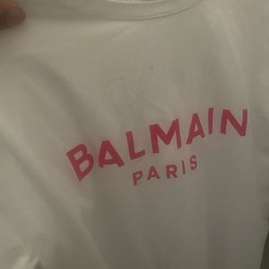 Balmain white and pink shirt